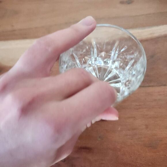 Crown Royal whiskey bourbon clear spiked geometric glass set of 2 barware drinki - Picture 4 of 6